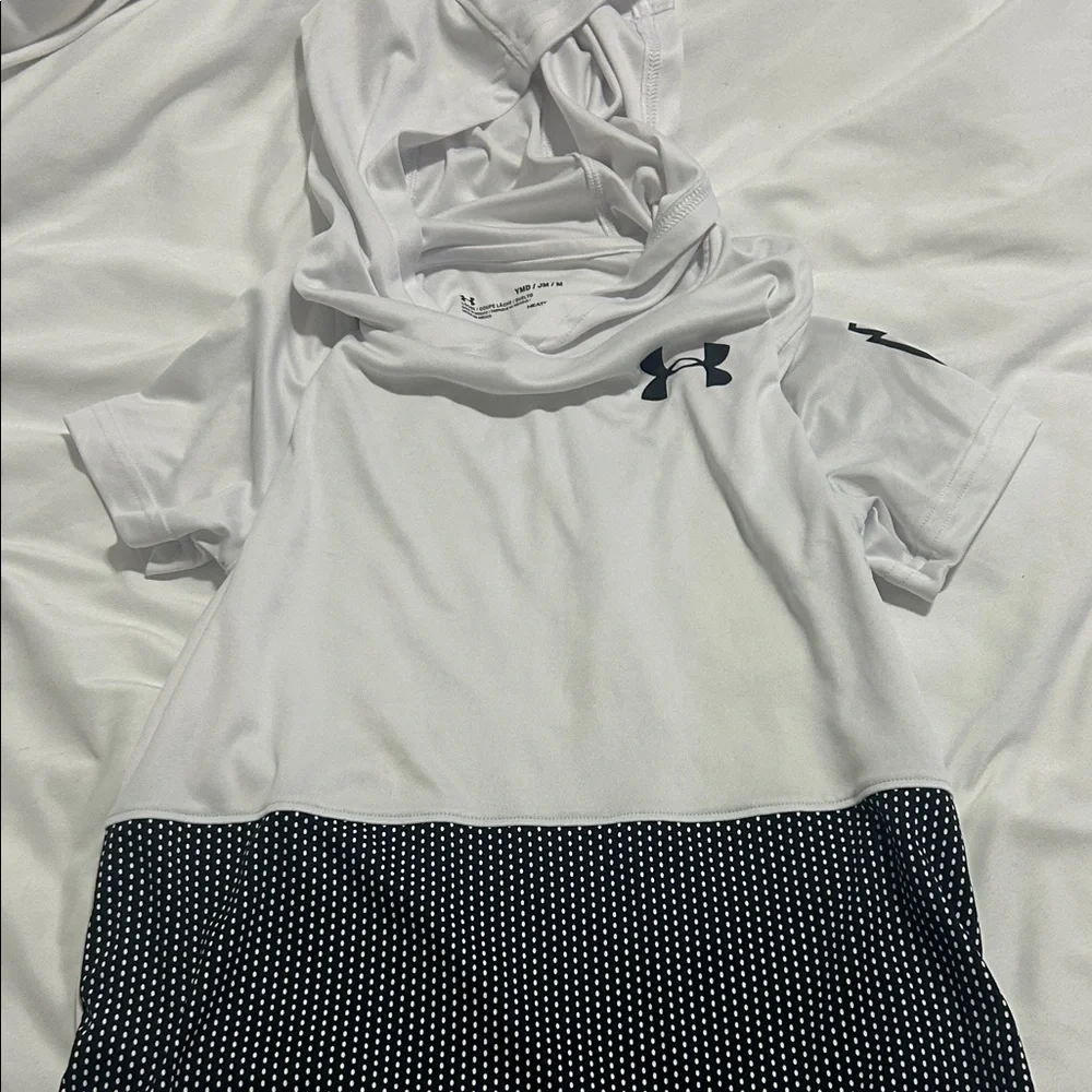 Under Armour White and Black Athletic Tee